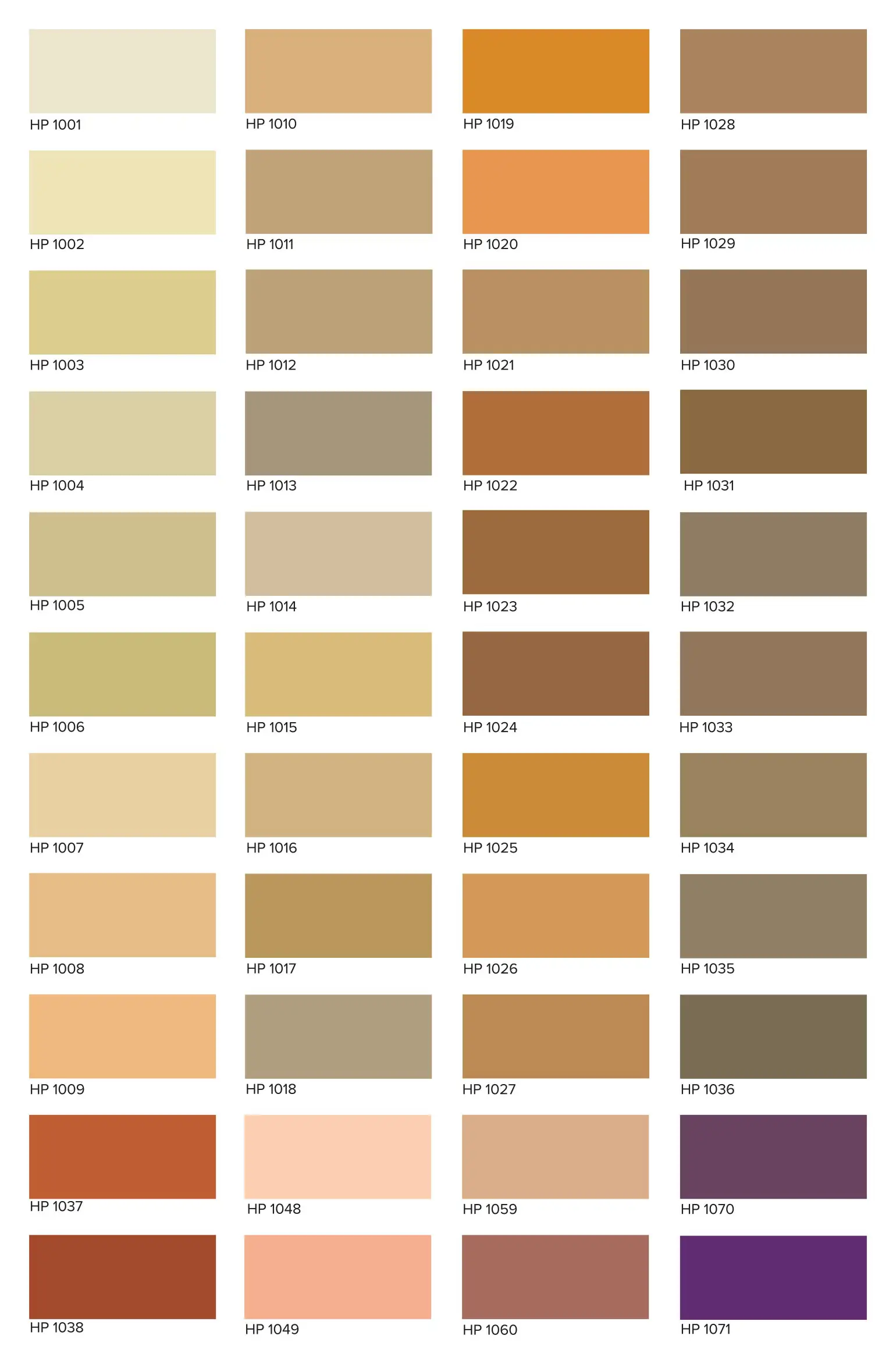 HP FColours Fenice - Tabella colore 1