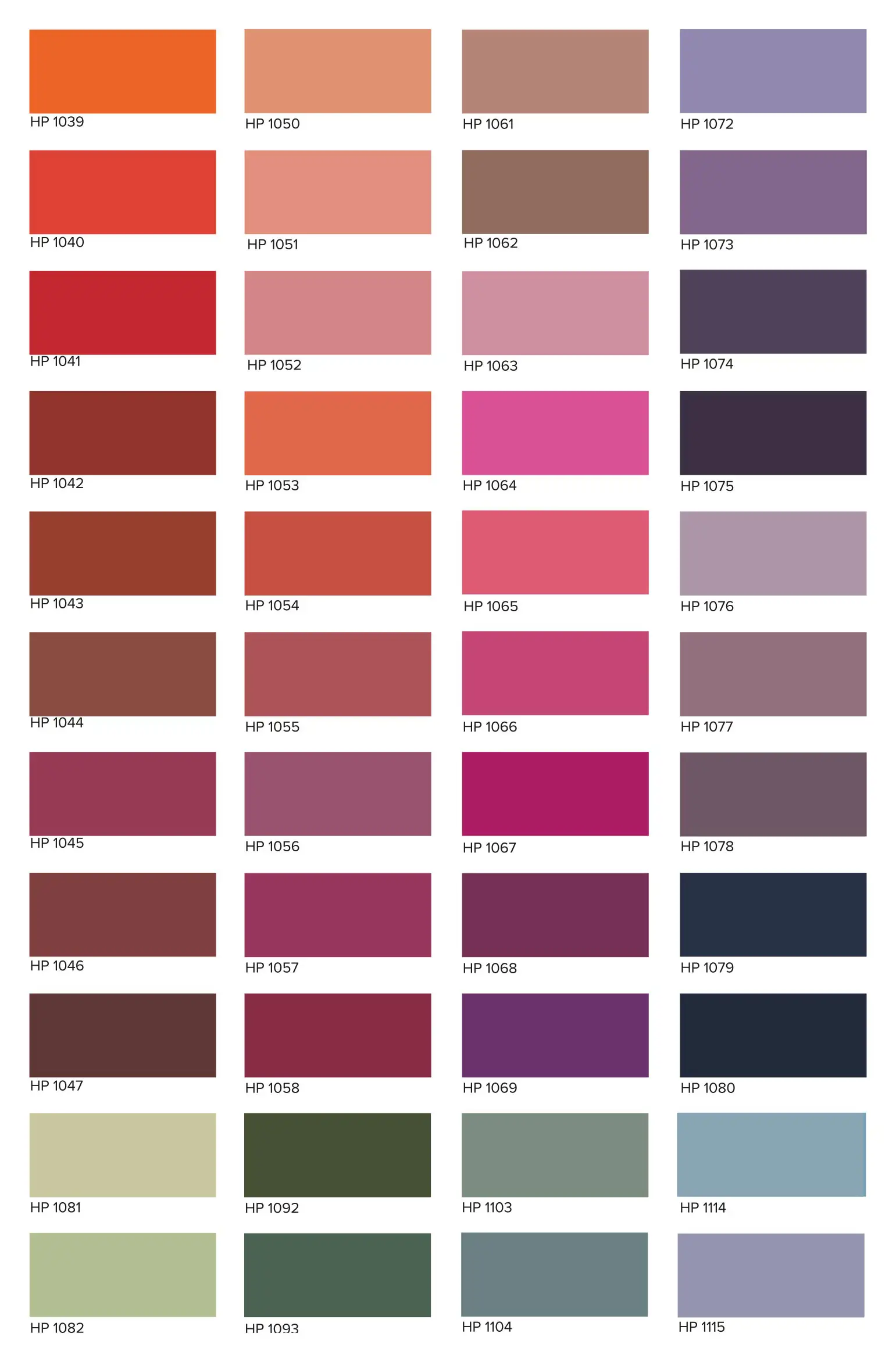 HP FColours Fenice - Tabella colore 2